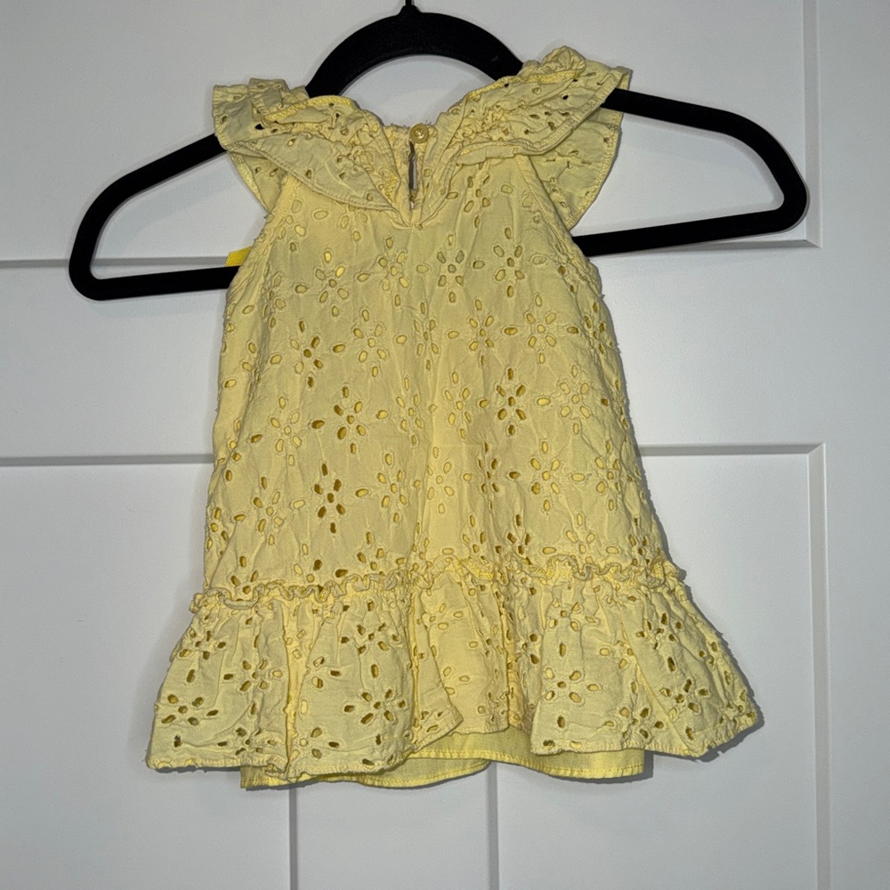 Yellow Eyelet Ruffle Bee Ribbon Dress - Picture 3 of 5
